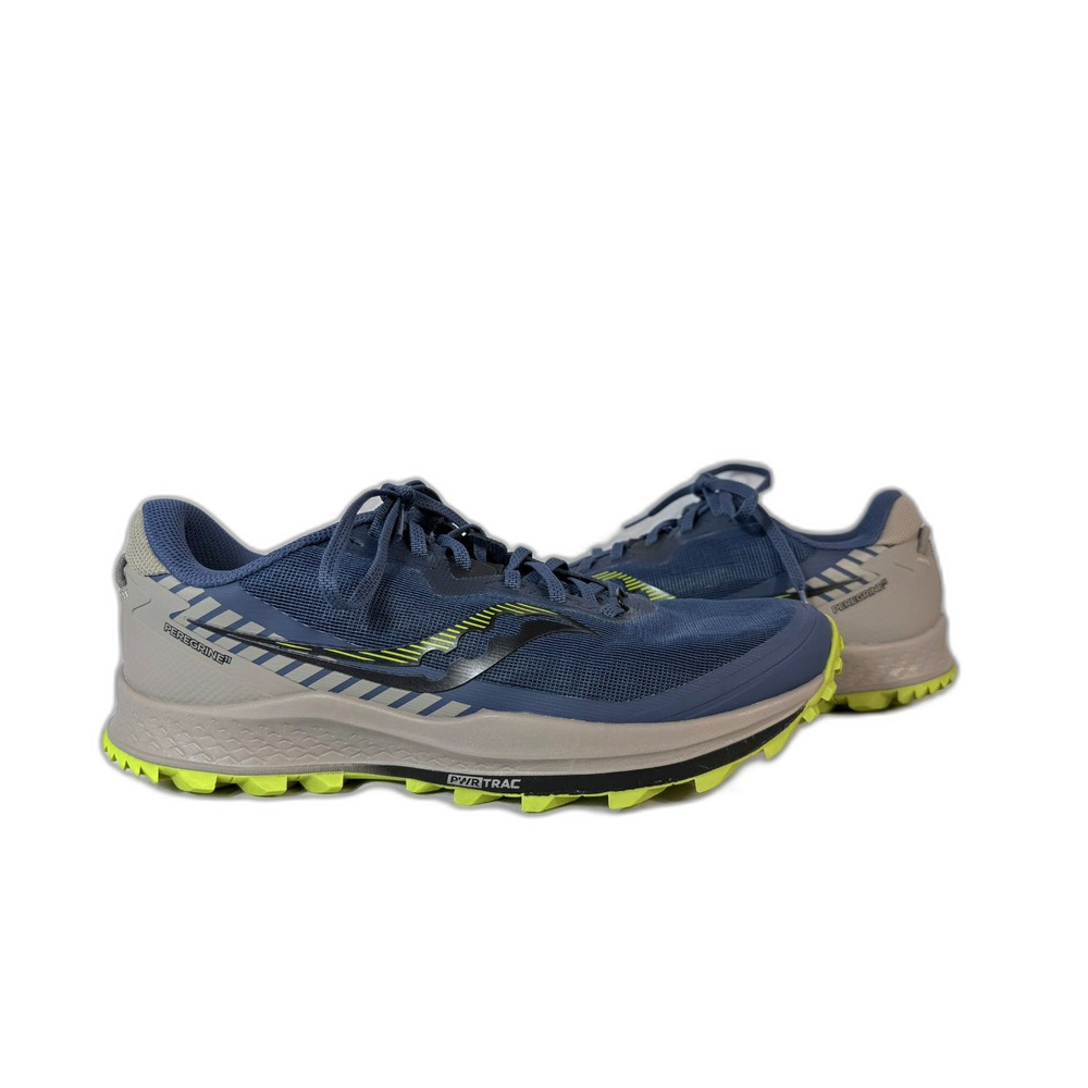 Saucony Mens Peregrine Trail Running Athletic Shoe Blue Green Size 10 EUC